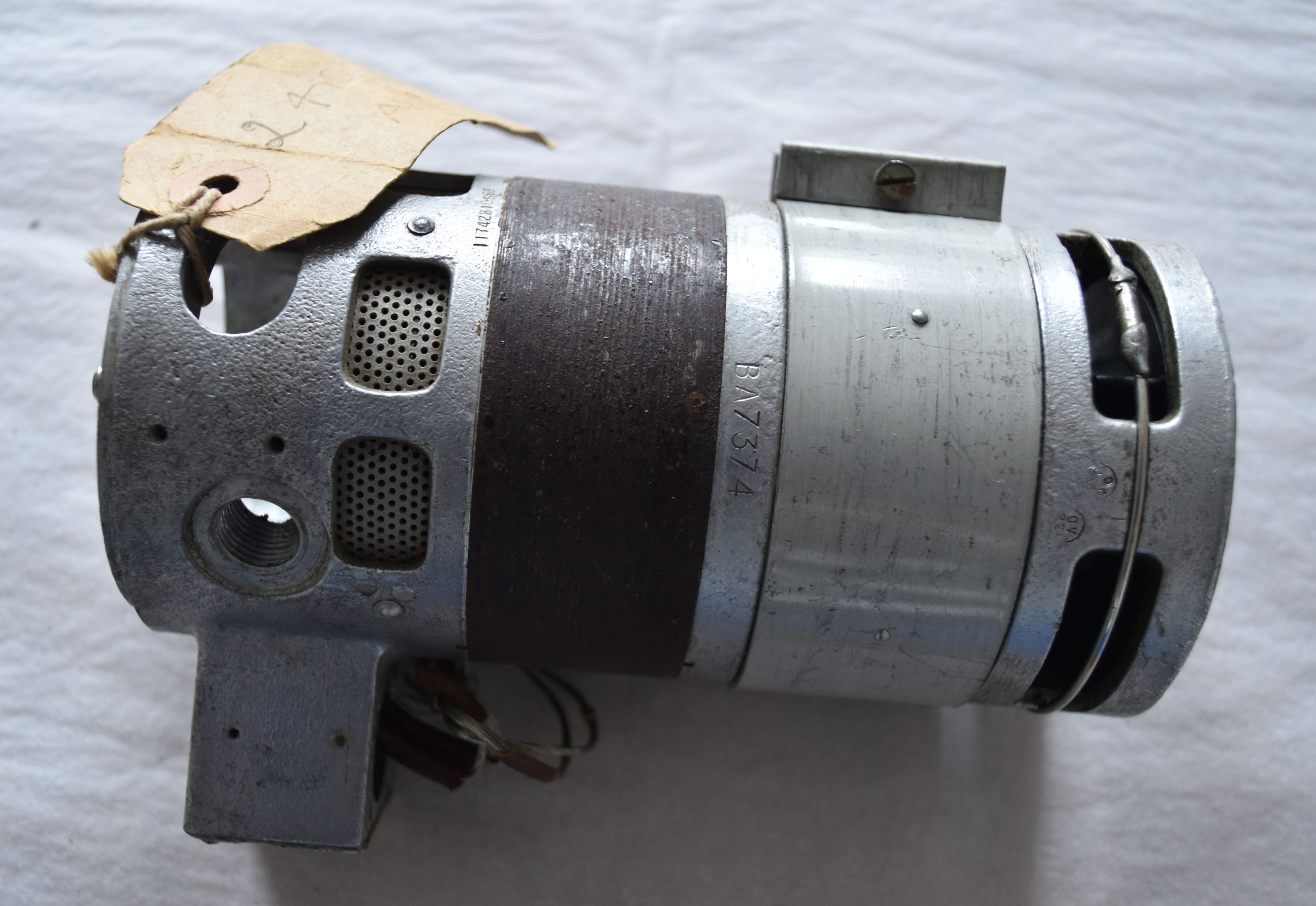 Electric motor made during wartime production of aircraft parts at Apsley Mill.
